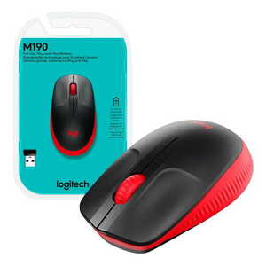 MOUSE LOGITECH M190 SEM FIO VERMELHO