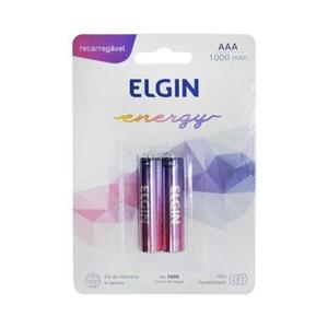 PILHA RECAREGÁVEL ELGIN AAA C/2 1000MAH 3
