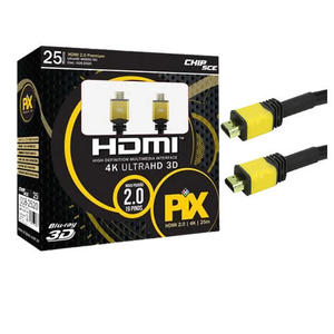 CABO HDMI PIX PLUS - 2.0 4K HDR 19P 25 METROS COM REPETIDOR