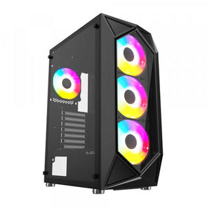 GABINETE GAMER BLUECASE BG-049 OBSIDIAN PRETO S/ FONTE / VIDRO / 1 FAN ARGB / USB 3.0 / MICRO-ATX / MINI-ITX / ATX