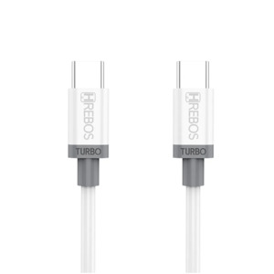 CABO TURBO FIRST WHITE HREBOS 3.1A - 2 METROS TYPE-C X TYPE-C - CB-353C