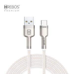 CABO TURBO HREBOS USB TIPO-C 100W 2METROS - HS-594(CB-252 C)