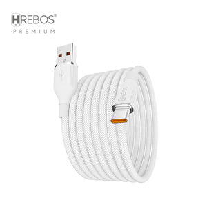 CABO MAGNÉTICO HREBOS PREMIUM CURL FLOW USB/LIGHTNING (IPHONE) PRETO CB-501i 1,2M