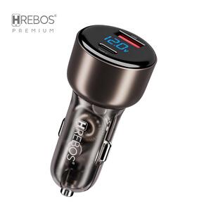 CARREGADOR HREBOS VEICULAR PREMIUM 48W - USB-C + USB - CRV-501