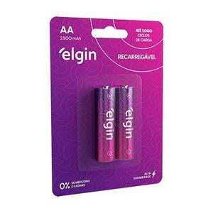 PILHA AA RECARREGÁVEL ELGIN 2500MAH - (BLISTER C/2)