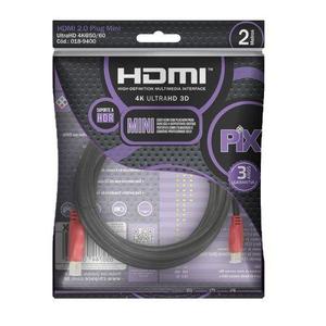 CABO MINI HDMI PIX 2.0 4K HDR 19P 2 METROS