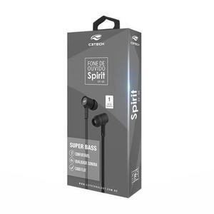 FONE DE OUVIDO C3TECH EP05BK INTRA AURICULAR SPIRIT PTO