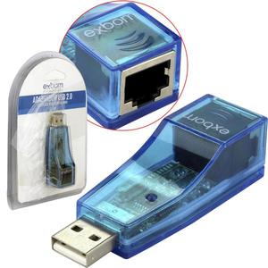 ADAPTADOR USB 2.0 LAN PLACA REDE EXTERNA RJ45 AZUL EXBOM-UL-100