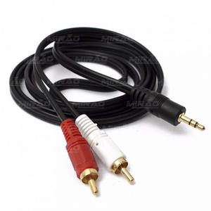 EXBOM CBX-A2RCA CABOX-CABO DE AUDIO P2 - 3,5MM M PARA 2 AV 1,5M OD7.1 PONTA DOURADA