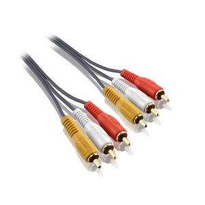 CABO RCA NIQUEL - 3 + 3 RCA - 1.8M - PRIMEIRA LINHA