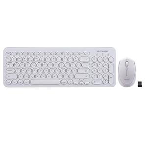 COMBO TECLADO E MOUSE SEM FIO TECLAS REDONDAS BRANCO USB (05)TC232