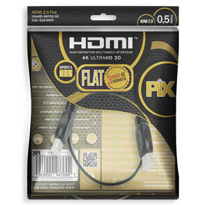CABO HDMI FLAT GOLD - 2.0 4K HDR 19P 1M
