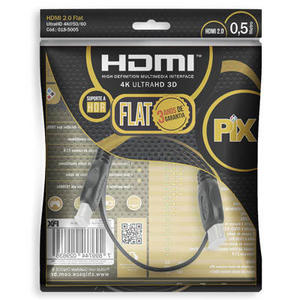 CABO HDMI PIX FLAT GOLD - 2.0 4K HDR 19P 1 METRO