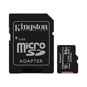 CARTAO DE MEMORIA SD KINGSTON CANVAS SELECT PLUS CLASS 10UHSI 64GB MICRO+ADAPTADOR SDCS264GB