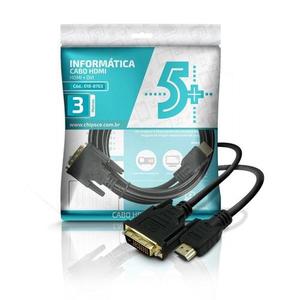 CABO DVI INFO - DVI 24+1 + HDMI MACHO - PRETO - 3M