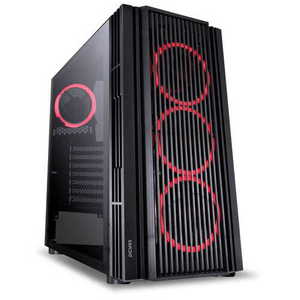 GABINETE MID-TOWER PCYES ATMOS PRETO COM 4 FANS 120MM LED VERMELHO - LATERAL EM VIDRO TEMPERADO - ATPTVM4FCV