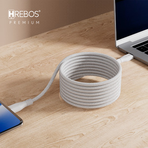 CABO MAGNÉTICO HREBOS PREMIUM CURL FLOW USB/LIGHTNING (IPHONE) PRETO CB-501i 1,2M