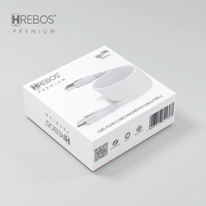CABO MAGNÉTICO HREBOS PREMIUM CURL FLOW USB/LIGHTNING (IPHONE) PRETO CB-501i 1,2M
