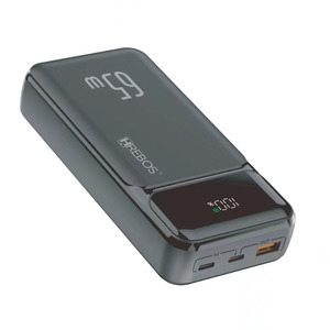 CARREGADOR PORTÁTIL HREBOS 65W 20000MAH PRETO - PB957