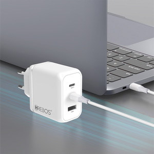 CARREGADOR HREBOS PREMIUM 65W - USB + DUAL USB-C + CABO TYPE-C X LIGHTNING - CRG-504 I