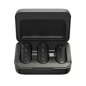 KIT 2 X MICROFONES WIRELESS + RECEPTOR TYPE-C + CASE CARREGADOR - IF-209