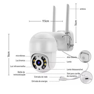 CAMERA ICSEE IP WIFI ROTATIVA A8 FHD COR BRANCO
