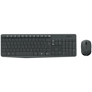 KIT TECLADO E MOUSE LOGITECH SEM FIO PRETO - MK235