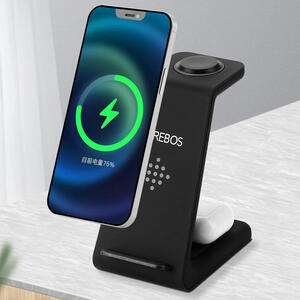DOCK STATION (ESTAÇÃO DE CARREGAMENTO) HREBOS 3X1 WIRELESS 2021 - HS-951