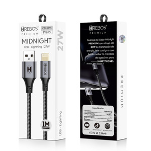 CABO TURBO HREBOS MIDNIGHT USB X TYPE-C 1METRO - CB-219 C