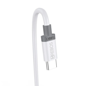 CABO TURBO FIRST WHITE HREBOS 3.1A - 2 METROS TYPE-C X TYPE-C - CB-353C